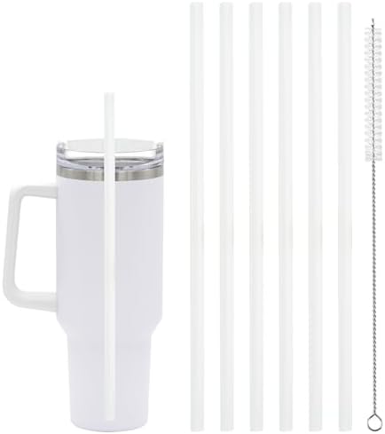 6 Pcs Replacement Straw for Stanley Adventure Quencher 40 oz 30 oz Cup Tumbler,Straws with Cleaning Brush for Stanley Accessories