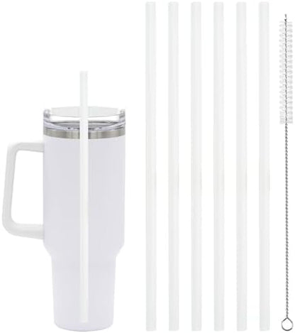 6 Pcs Replacement Straw for Stanley Adventure Quencher 40 oz 30 oz Cup Tumbler,Straws with Cleaning Brush for Stanley Accessories