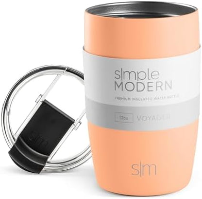 Simple Modern Travel Coffee Mug Tumbler with Flip Lid | Reusable Insulated Stainless Steel Cold Brew Iced Coffee Cup Thermos | Gifts for Women Men Him Her | Voyager Collection | 12oz | Bellini