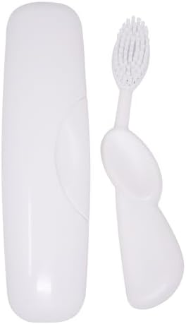 RADIUS Toothbrush Original Big Brush, BPA Free ADA Accepted - Right Hand - White Brush with White Case