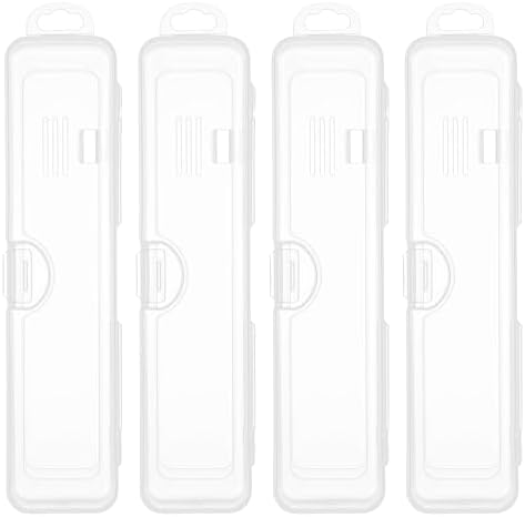 Travel Toothbrush Holder, Transparent (4-Pack)