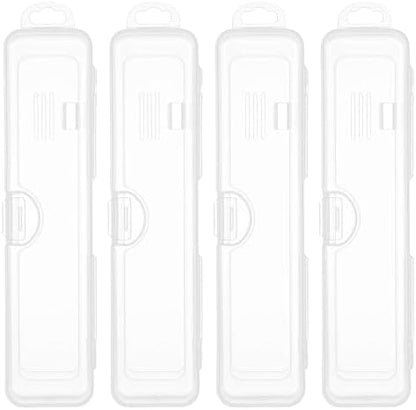 Travel Toothbrush Holder, Transparent (4-Pack)