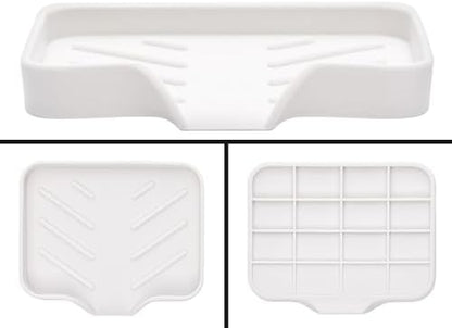 Silicone Soap Dish & Tray - Self Draining, Durable Rubber with Drainage - Kitchen & Shower Soap Holder