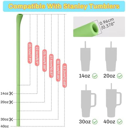 NiHome 6PCS Silicone Anti-Wrinkle Straws Fit for Stanley 40oz 30oz Tumblers