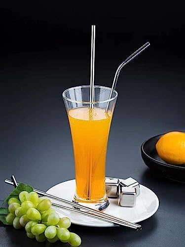 Vinaco 12 Pack 0.24" Wide Reusable Stainless Steel metal Straws