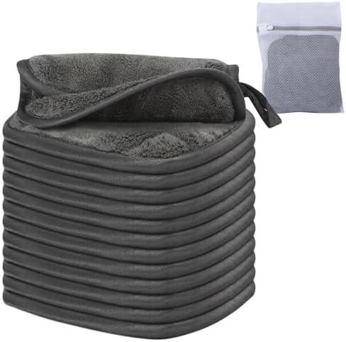 SINLAND Makeup Remover Cloth Reusable Microfiber Face Cloth for Washing Face Makeup Remover Towels Soft Face Washcloth with Mesh Bag 12 Pack 6" x 6"
