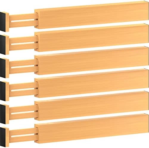 6-Pack Drawer Dividers 2.6-Inch High Dresser Drawer Organizer 16 to 22 Inch