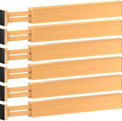 6-Pack Drawer Dividers 2.6-Inch High Dresser Drawer Organizer 16 to 22 Inch