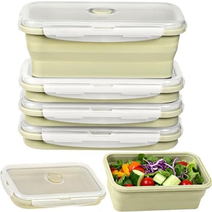 Collapsible Food Storage Containers with Airtight Lid 40.5oz 4 Pack