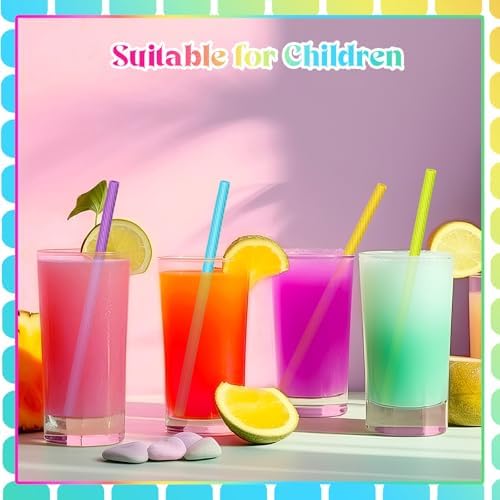 Meanplan 4 Sets Reusable Straws Travel Case Brush Silicone,Multicolor