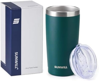SUNWILL Coffee Tumbler, 20 oz Insulated Travel Mug Stainless Steel