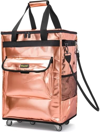 BALEINE Reusable Grocery Bag on Wheels, Foldable Rolling Tote Bag