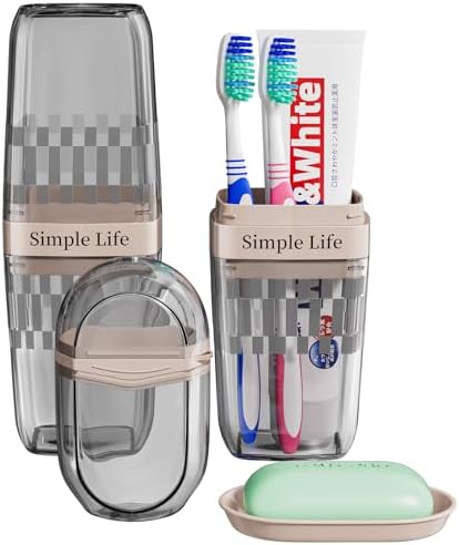 Bar Travel Soap Case Container, Portable Travel Toothbrush Case, Gray