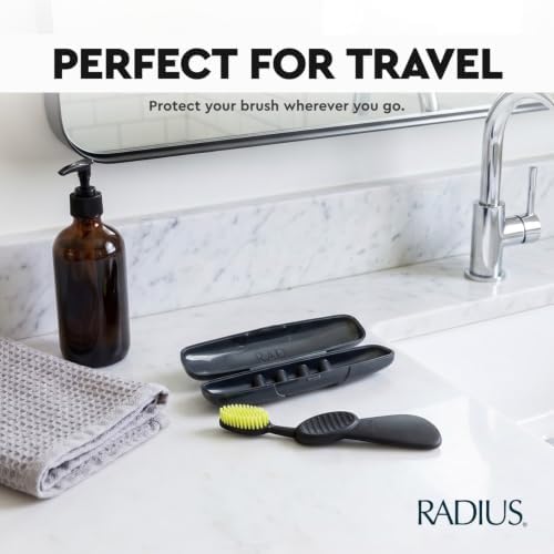 RADIUS Toothbrush Travel Case for Big Brush/Original/Scuba Brushes, BPA-Free Recycled Plastic, Portable for Bathroom, School, Home, Camping - Lavender (ONLY fits the Big Brush/Original/Flex/SCUBA)