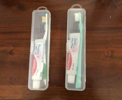 MingTa Set of Two Pack Travel Toothbrush & Toothpaste Storage Case Travel Size
