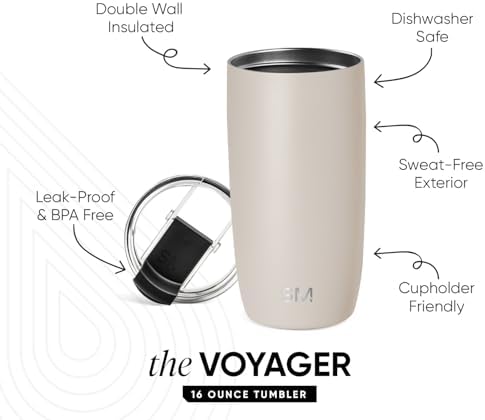 Simple Modern Travel Coffee Mug with Lid | 16oz | Beige