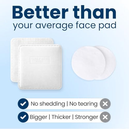 Clean Skin Club Clean² Pads 2.0 [NEW & Improved Edges] Guaranteed Not to Shed & Tear, Unique Triple Layers, Textured Side & Ultra Soft Side, Organic Disposable Cotton, Pair with Makeup Remover 2 Pack