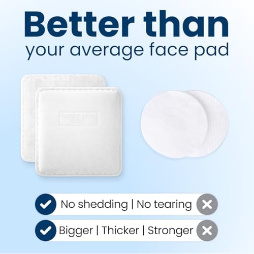 Clean Skin Club Clean² Pads 2.0 [NEW & Improved Edges] Guaranteed Not to Shed & Tear Face Pads, Unique Triple Layers, Textured & Ultra Soft Side, Organic Disposable Cotton, Pair with Makeup Remover