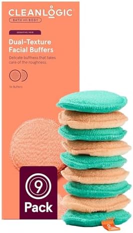 Cleanlogic Exfoliating Dual-Texture Facial Pads - Makeup Remover - 9 Count