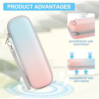 Toothbrush Travel Case for Oral B/Oral-B Pro 1000 1500 5000 7000 7500 9600/ Philips Sonicare 4100 5100 6100 5300 Electric Toothbrush, Portable Hard Protective Storage Bag (Gradient Case and 2 Caps)