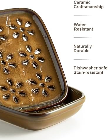 Miamolo Soap Dish with Draining, Bar Soap Holder Keeping Soap Bars Dry