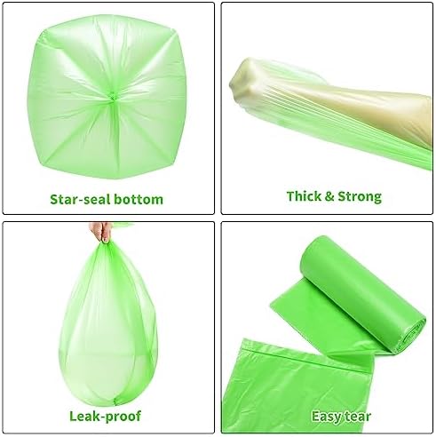 Biodegradable Small Trash Bags, 3 Gallon / 10L, 200 Count | Premium Thick Garbage Bags, Unscented Eco-Friendly Bin Liners for Kitchen, Bathroom, Office & Bedroom | EnvoWise Compostable Trash Bags