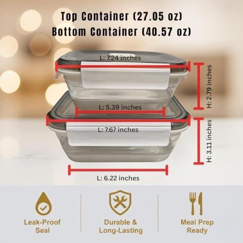 A MILLI Collapsible Food Storage Containers with Lids, 2 Pack Large Silicone Bowls 27oz & 40oz, Leakproof Airtight Foldable Lunch Box, BPA Free Microwave Freezer Dishwasher Safe, Camping RV Meal Prep