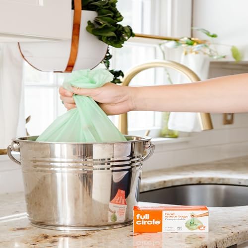 Full Circle Compostable Food Waste Bags 4 Gallon 25ct, Extra Thick