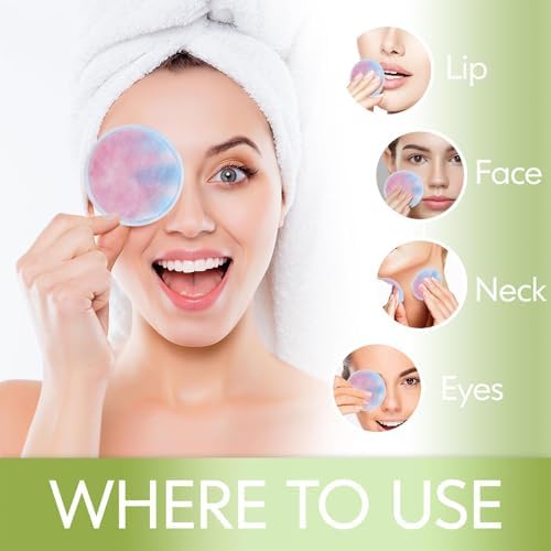 Reusable Cotton Rounds, 100% Natural Bamboo Cotton Pads for Face|Reusable Makeup Remover Pads with Laundry Bag,Headband and Cotton Round Holder (Colorful)