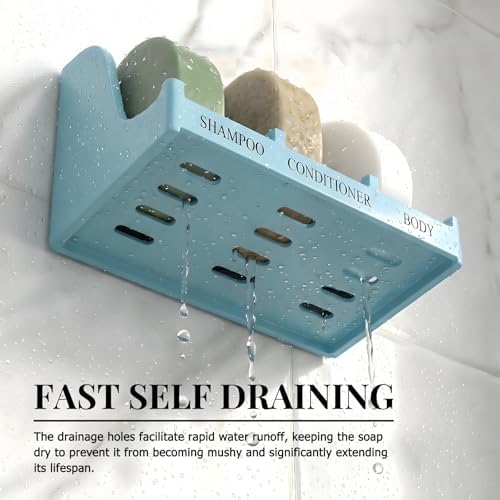 Soap Holder for Shower Wall, 3-Compartment Soap Dish [Patent Pending]