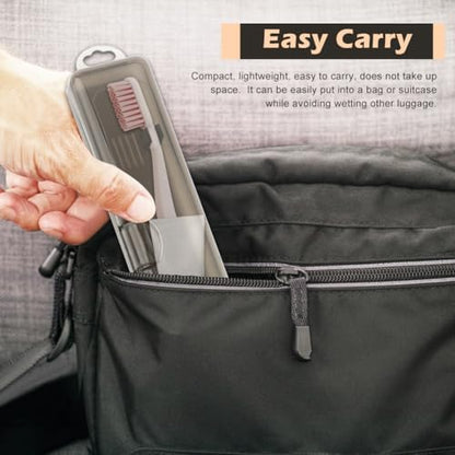 NINEFOX Toothbrush Travel Case 2 Packs,Transparent Black Toothbrushtoothbrush Cover,7.87 X 1.85 X 1.18 Inches Portable Travel Toothbrush Holder
