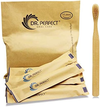 DR PERFECT Natural Bamboo Toothbrush Soft Bristles for Adults Pack of 12