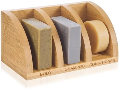 Shampoo Bar Holder Multi Bar Soap Dish, Bamboo, 6.3 x 3.3 x 3.1 Inch