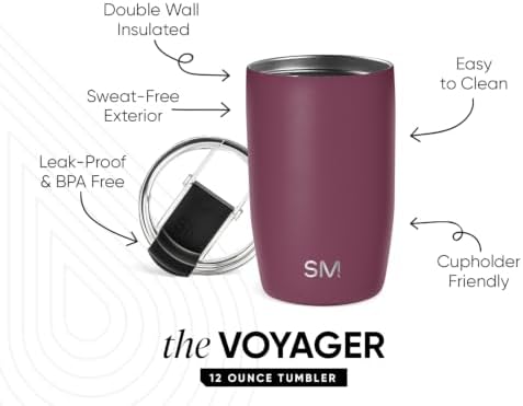 Simple Modern Travel Coffee Mug with Lid | 12oz | Purple