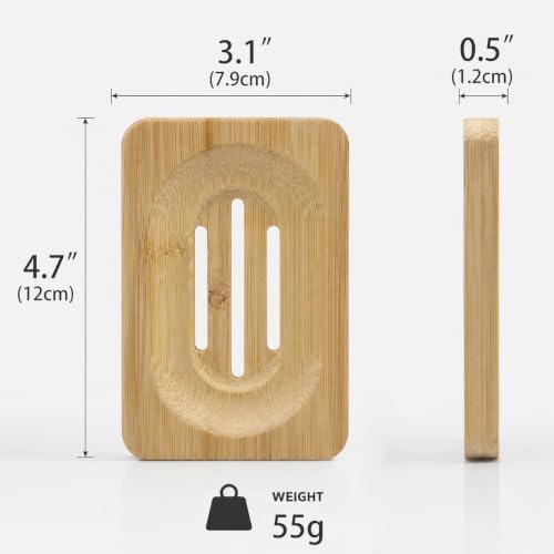 Bamboo Soap Dish, Soap Holder Soap Case Sponge Tray Sponge Drain Rack for Kitchen & Bathroom