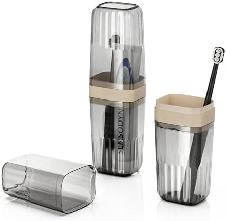 Large Enclosed Toothpaste and Toothbrush Travel Case with Rinse Cup