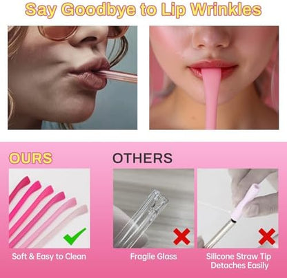 NiHome 6PCS Silicone Anti-Wrinkle Straws Fit for Stanley 40oz 30oz Tumblers