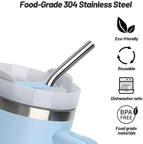 VEHHE 4 Pack 12.5-inchs Long Reusable Straws, Stainless Steel Straws