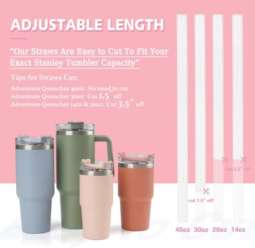 Jetstop Straw with Cover fit Stanley Quencher H2.0 14-40 oz Tumbler, 8pk