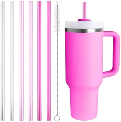 Replacement Straw Compatible with Stanley Quencher 40 oz,30 oz Tumbler, 12 inch Extra Long Reusable Straws Plastic For 40 Oz Cup,6 Pack