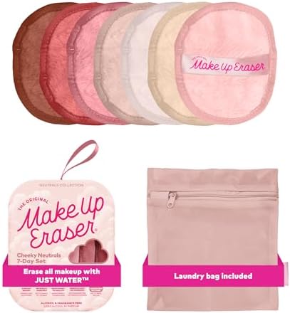 The Original MakeUp Eraser 7-Day Set, Erase All Makeup with Just Water, Including Waterproof Mascara, Eyeliner, Foundation, Lipstick, Sunscreen, and More! Cheeky Neutrals, 7ct.