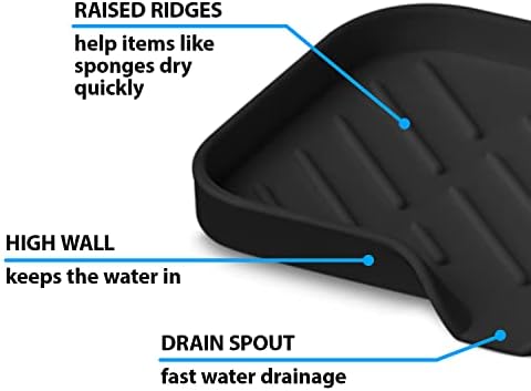 Multi-Functional Black Soap Holder - Soap Bar & Sponge Holder, Space-Saving Sink Caddy - Organize Your Kitchen!