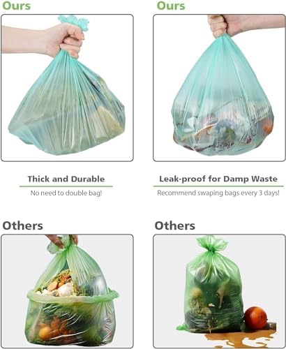 AYOTEE Biodegradable Medium 8 Gallon Trash Bags ，Leak Proof Compostable Bag