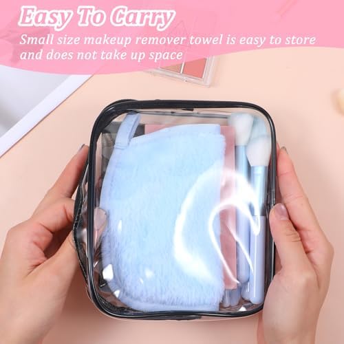 48 Pcs Reusable Makeup Remover Pads Cloths, Soft Microfiber Makeup Towels and Eraser, 8 Colors Facial Cleansing Washable Towels for Face, Hands, Bathroom (5.5 x 6.3 Inch)