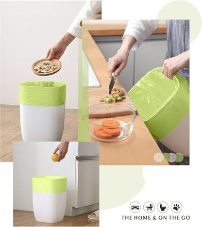 Compostable Trash Bags - FORID 13 Gallon Tall Kitchen Garbage Bags 80 Count Unscented Trash Can Liners 55 Liter Medium Wastebasket Bags for Bathroom Home Bedroom Office Garbage Can (5Rolls/Green)