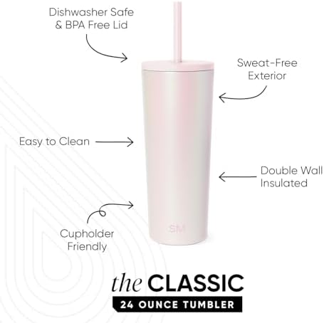 Simple Modern Iced Coffee Tumbler, Insulated | 24oz | Pearlescent