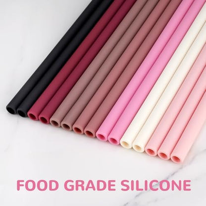 Tomorotec 15PCS Silicone Drinking Straws Fit for Stanley 40oz 30oz Tumbler