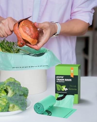 AYOTEE 200 Count 1.2 Gallon Small Biodegradable Trash Bags, Compost Bags