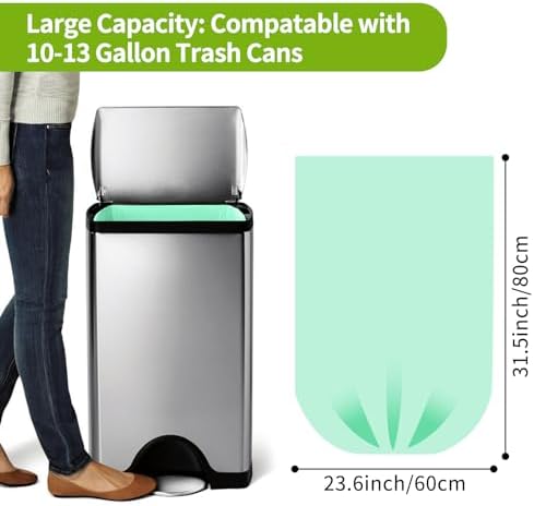 13 Gallon Tall Kitchen Trash Bags - Heavy Duty Leak-Resistant - 80 Count