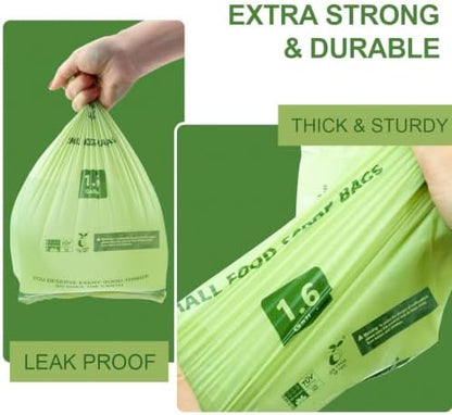 1.6 Gallon Compostable Trash Bags, 150 Count Kitchen Food Scrap